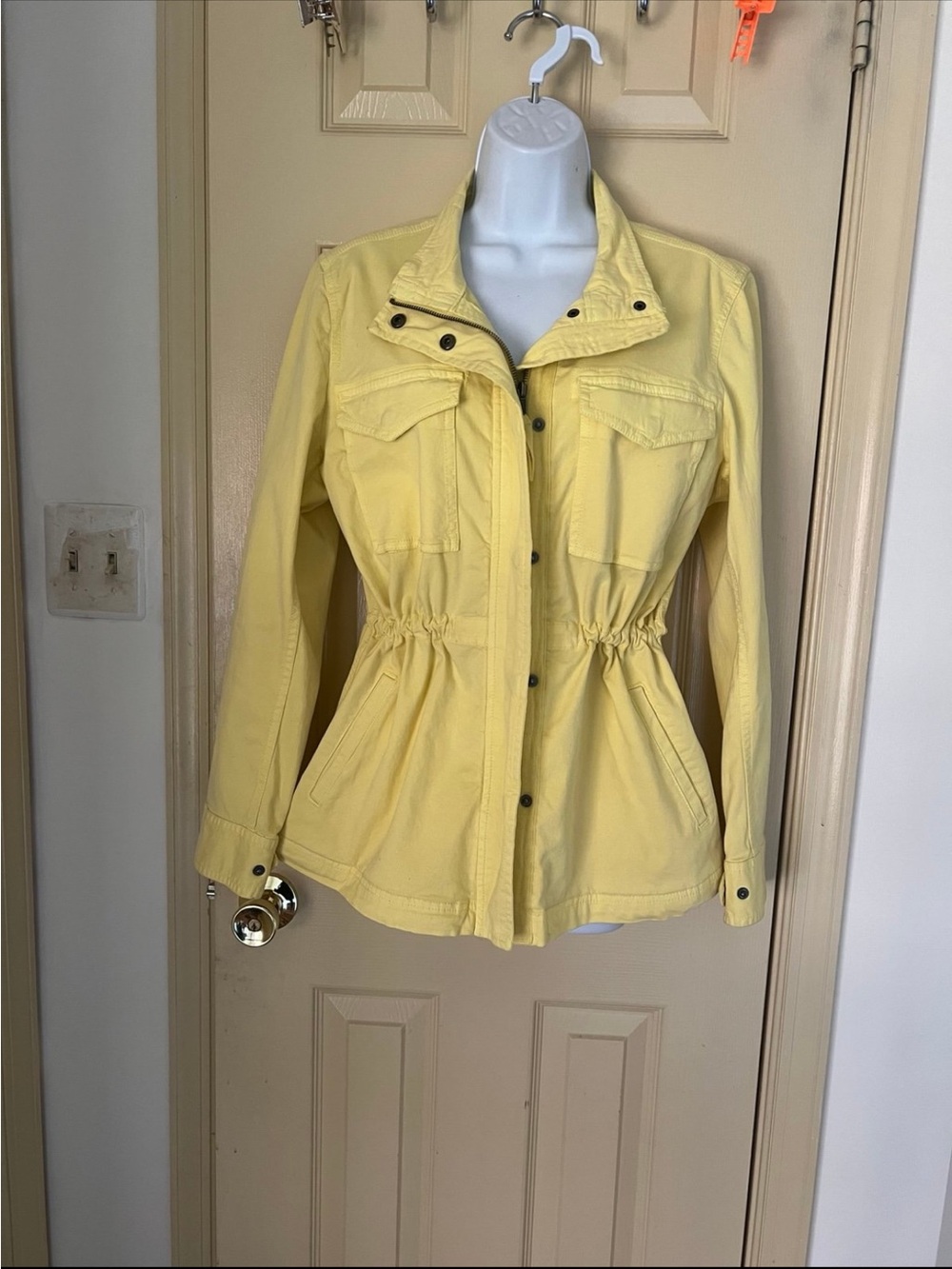 Style & Co. Light Yellow Cinch-Waist Utility Jacket